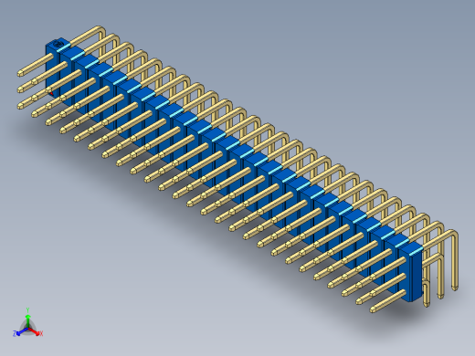 彩色公排针 100mil 2.54mm 系列-DS1022_blue_3x26p_100mil_TypeD_rev1.0