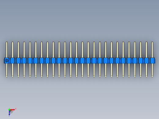 彩色公排针 100mil 2.54mm 系列-DS1022_blue_3x26p_100mil_TypeD_rev1.0俯视缩略图