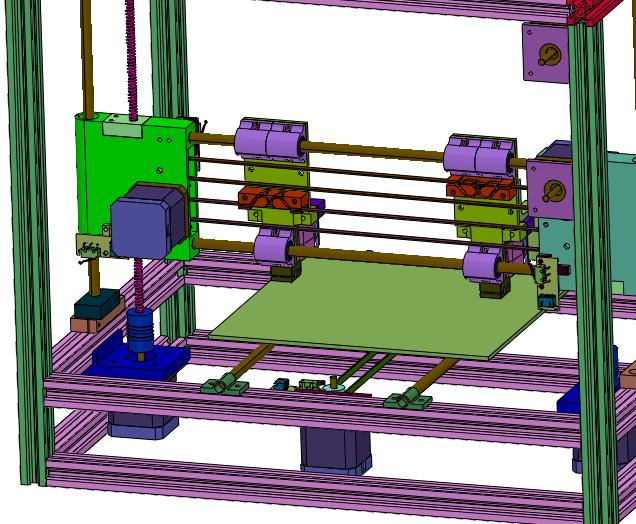 框架式兼容多材料双头3D打印机