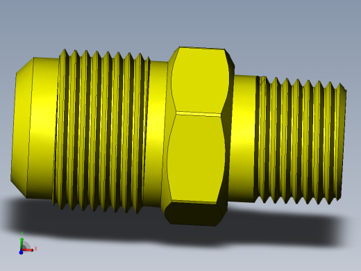 喇叭形 45D 半接头连接器-FLARE 45D 3-4 Tube OD 1-1-16-14 1-2 NPT.SLDPRT