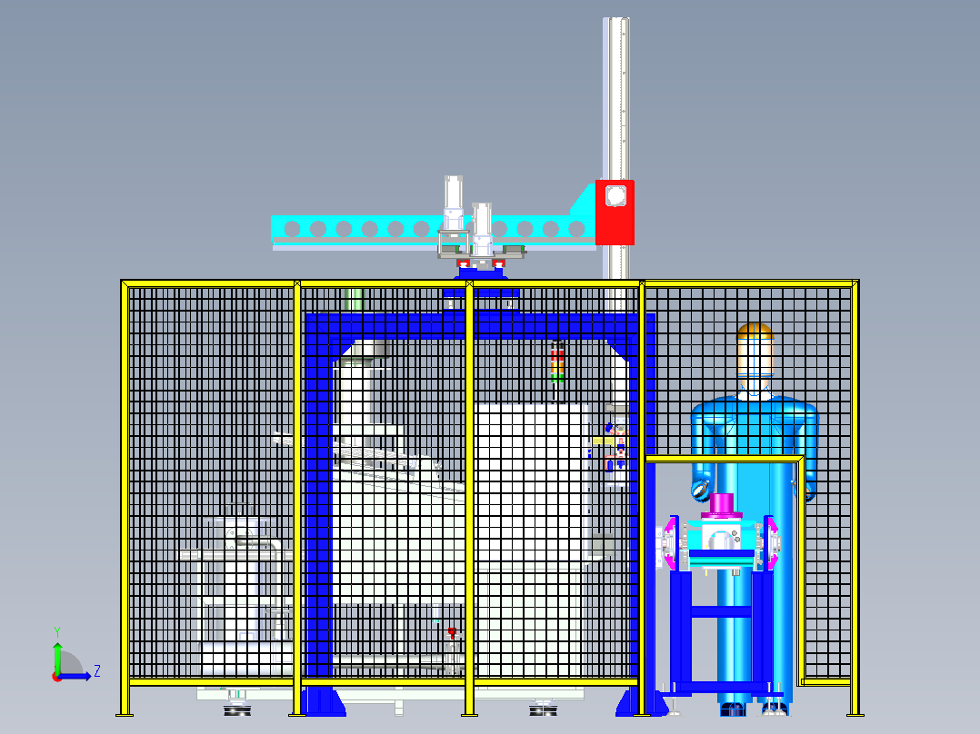 清洗设备+桁架自动化上下料左视图