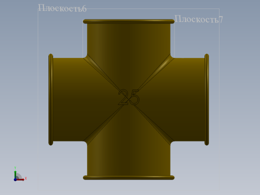 1英寸BSP（d25）十字接头前视缩略图