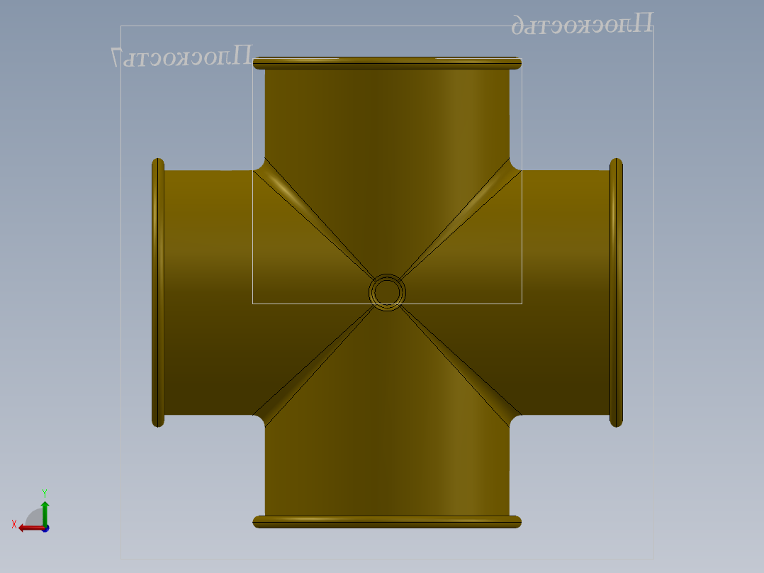 1英寸BSP（d25）十字接头后视图
