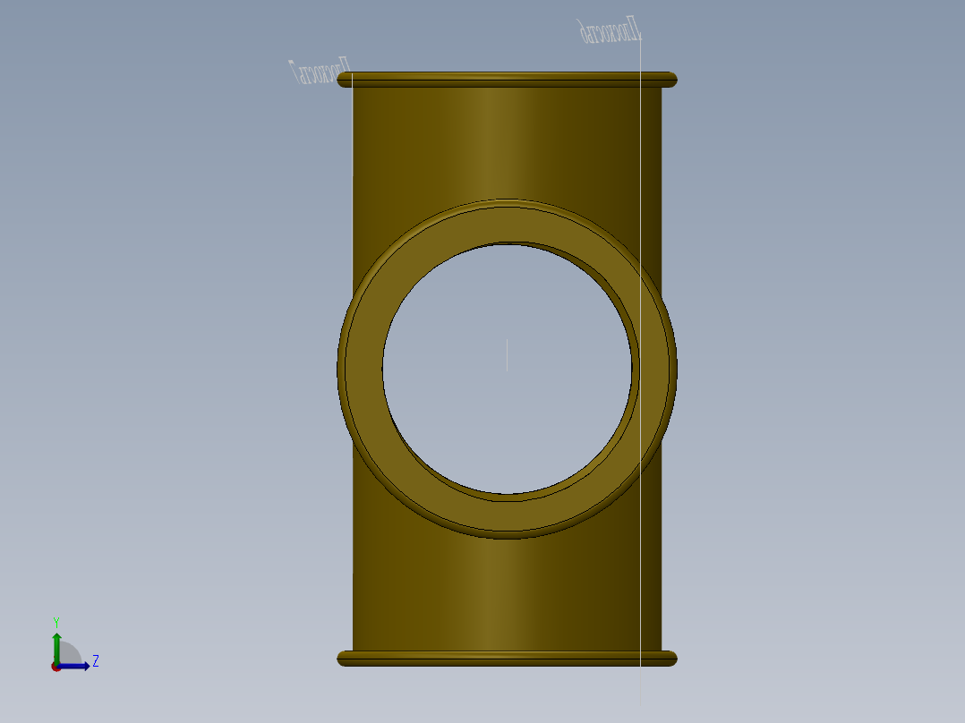 1英寸BSP（d25）十字接头左视图