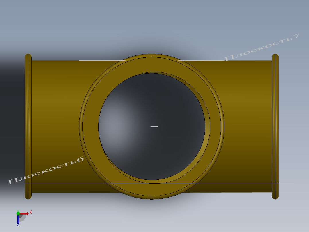 1英寸BSP（d25）十字接头俯视图