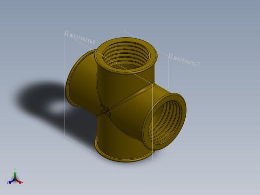1英寸BSP（d25）十字接头正等轴测缩略图