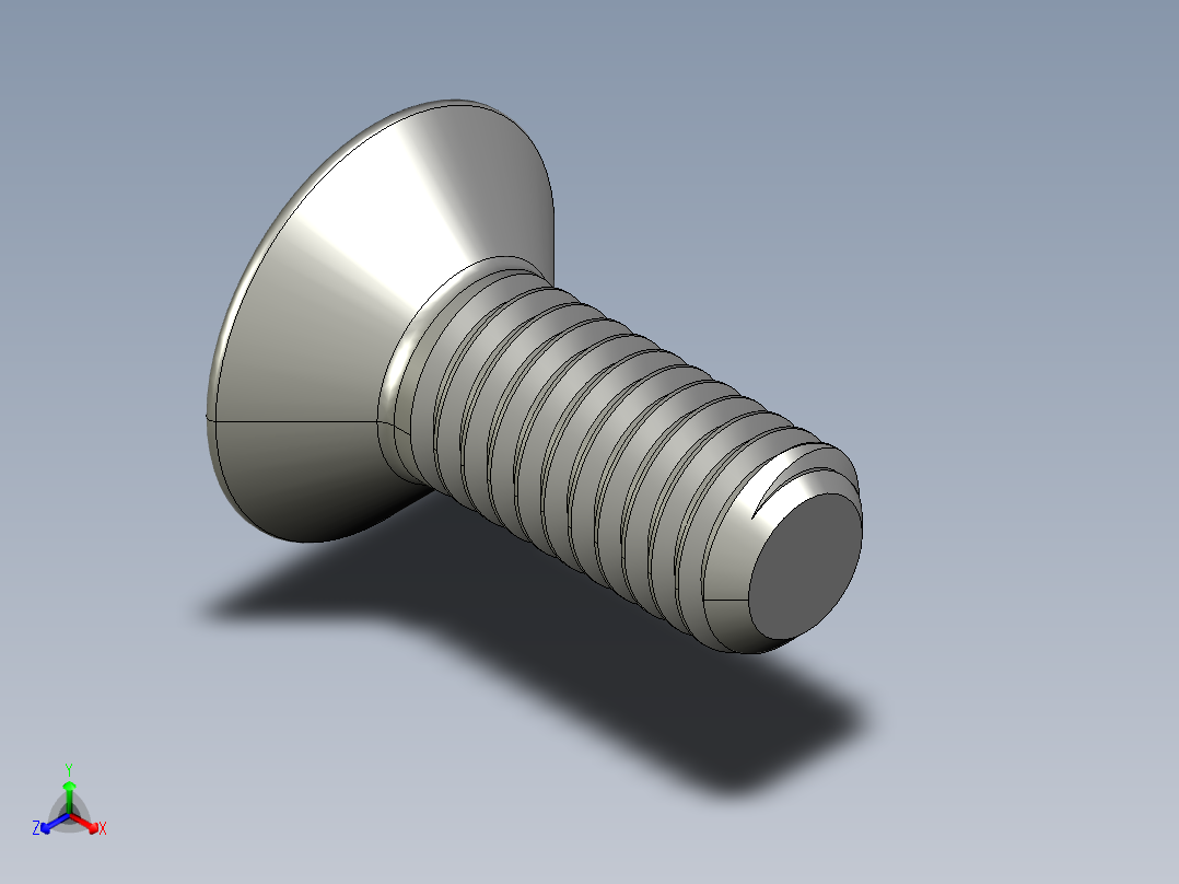制沉头螺钉-M5_Countersunk_10.STEP正等轴测图