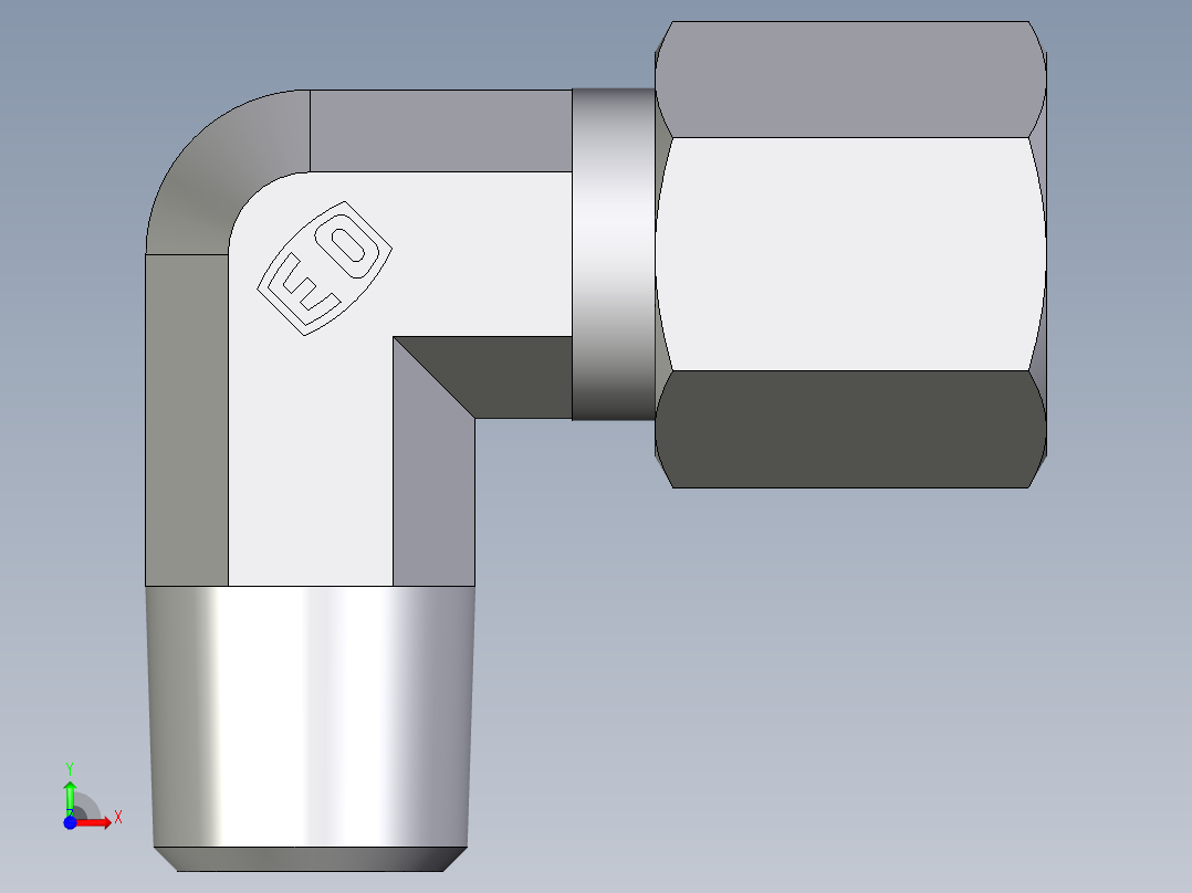 卡套式工业通用硬管接头EO_Male_stud_elbow_WE06SR71前视图