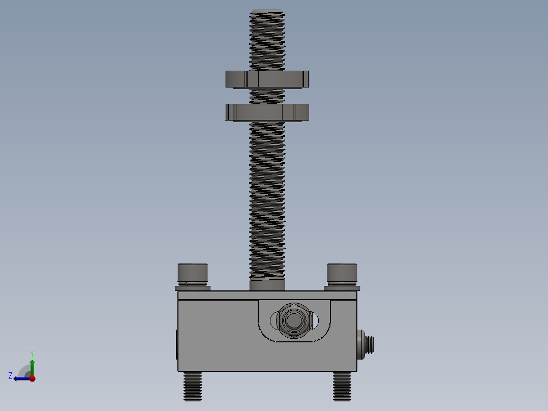 三轴可调安装柱或脚右视图