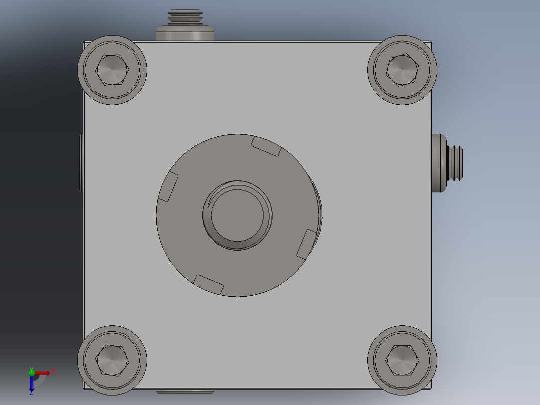 三轴可调安装柱或脚俯视图