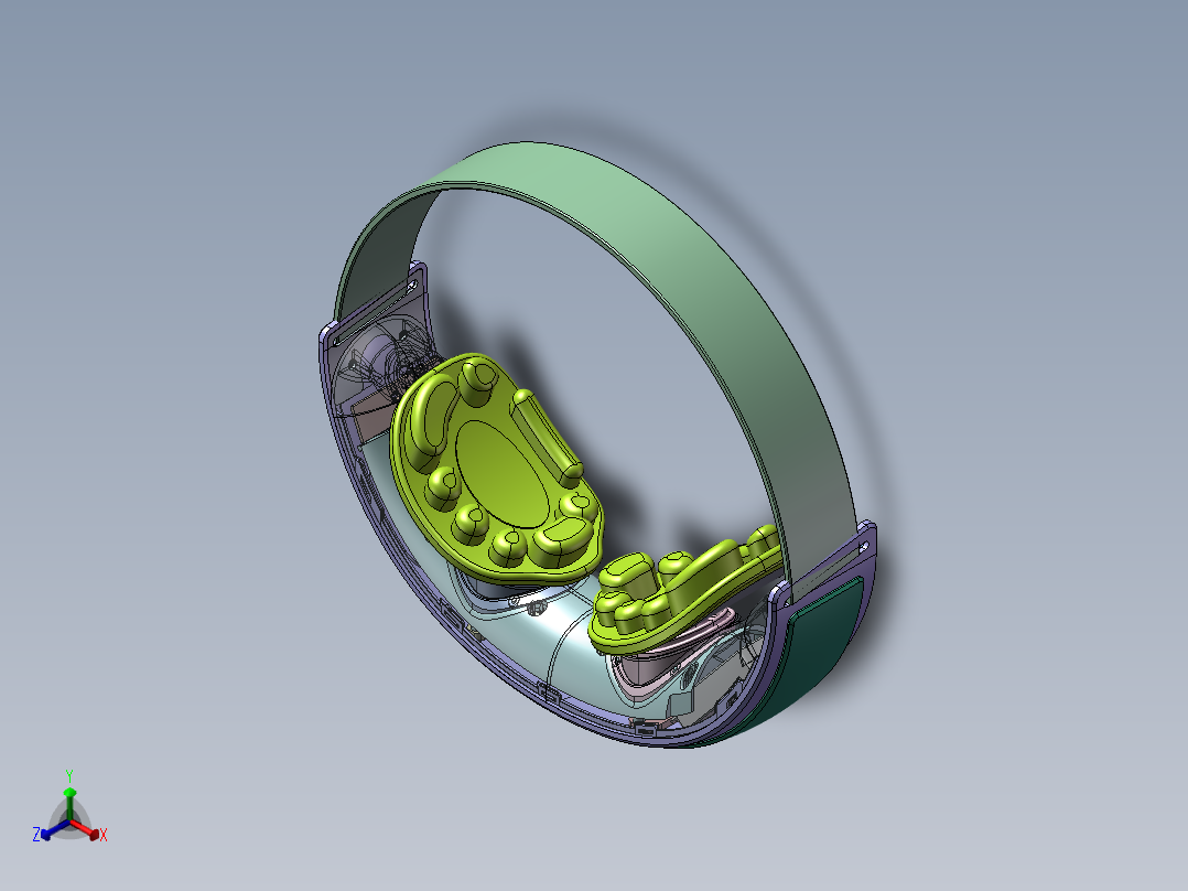智能眼部按摩仪三维sw图正等轴测图