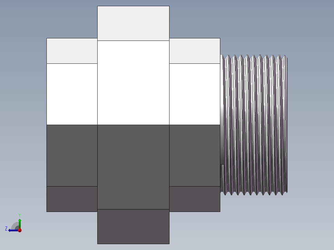 活接-等径内外丝直通 DN40右视图