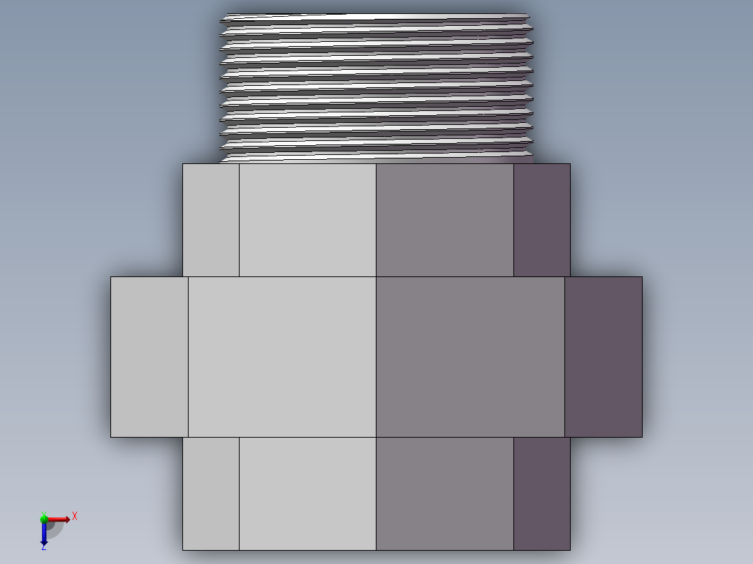 活接-等径内外丝直通 DN40俯视图