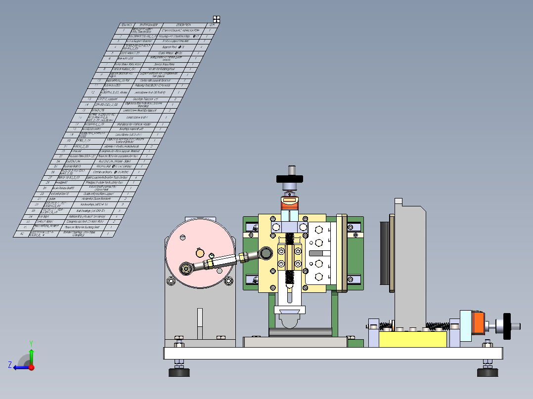 压缩摩擦试验机（sw18可编辑+工程图）右视图