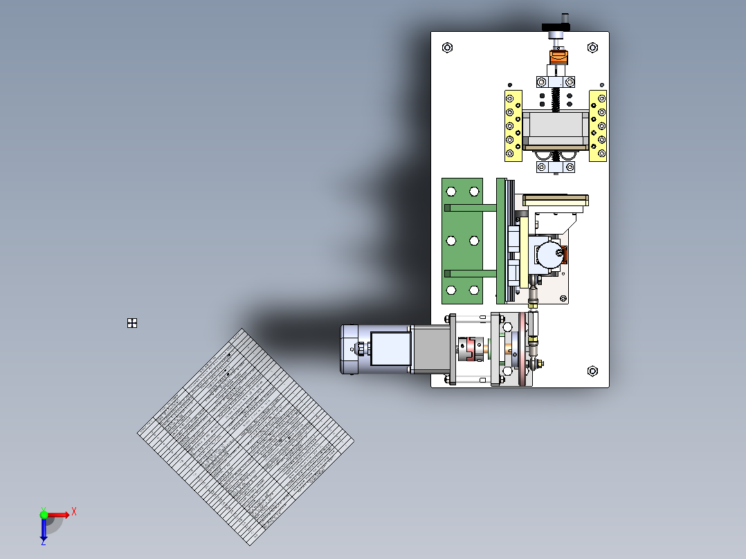 压缩摩擦试验机（sw18可编辑+工程图）俯视图