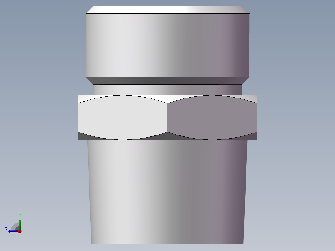 英制锥管螺纹直接头、1CT-22-08SP右视图