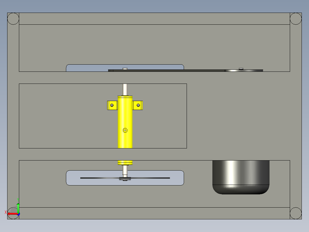固定式平面切割机三维设计后视图