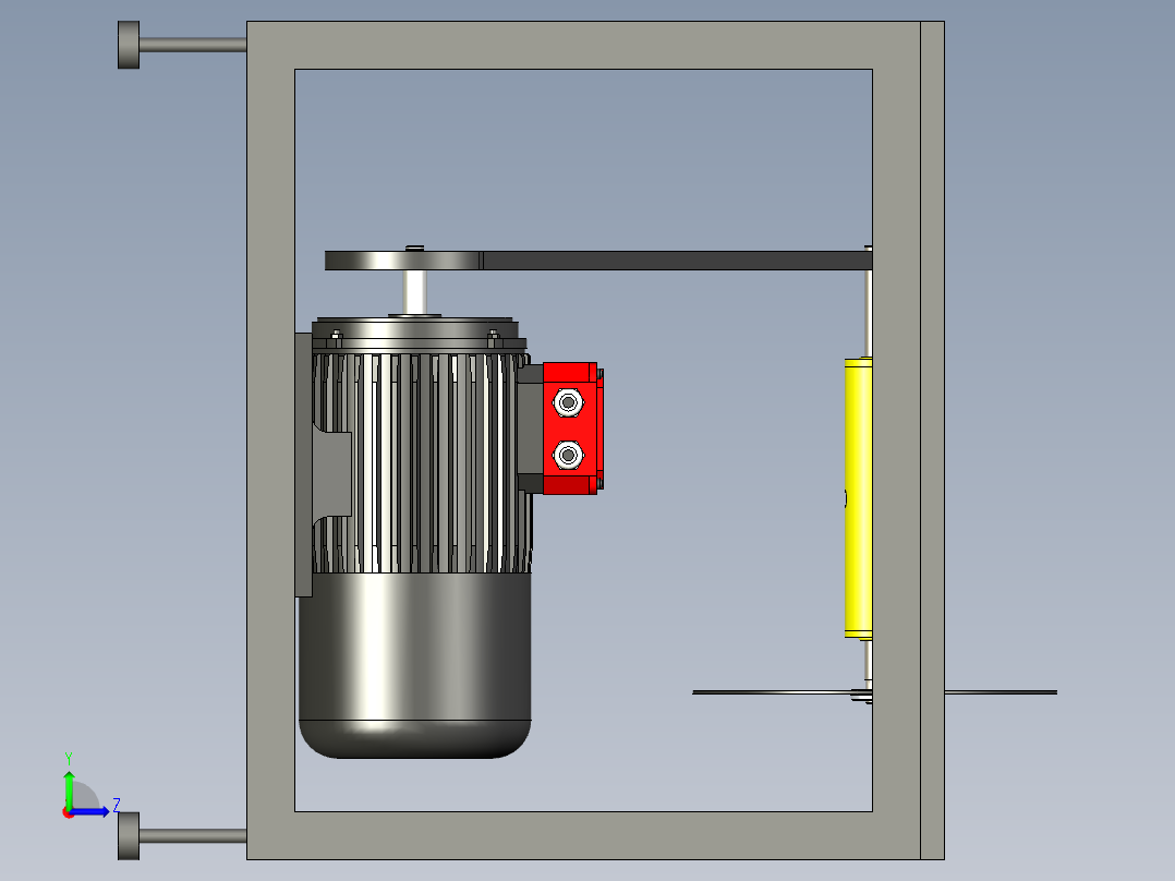 固定式平面切割机三维设计左视图