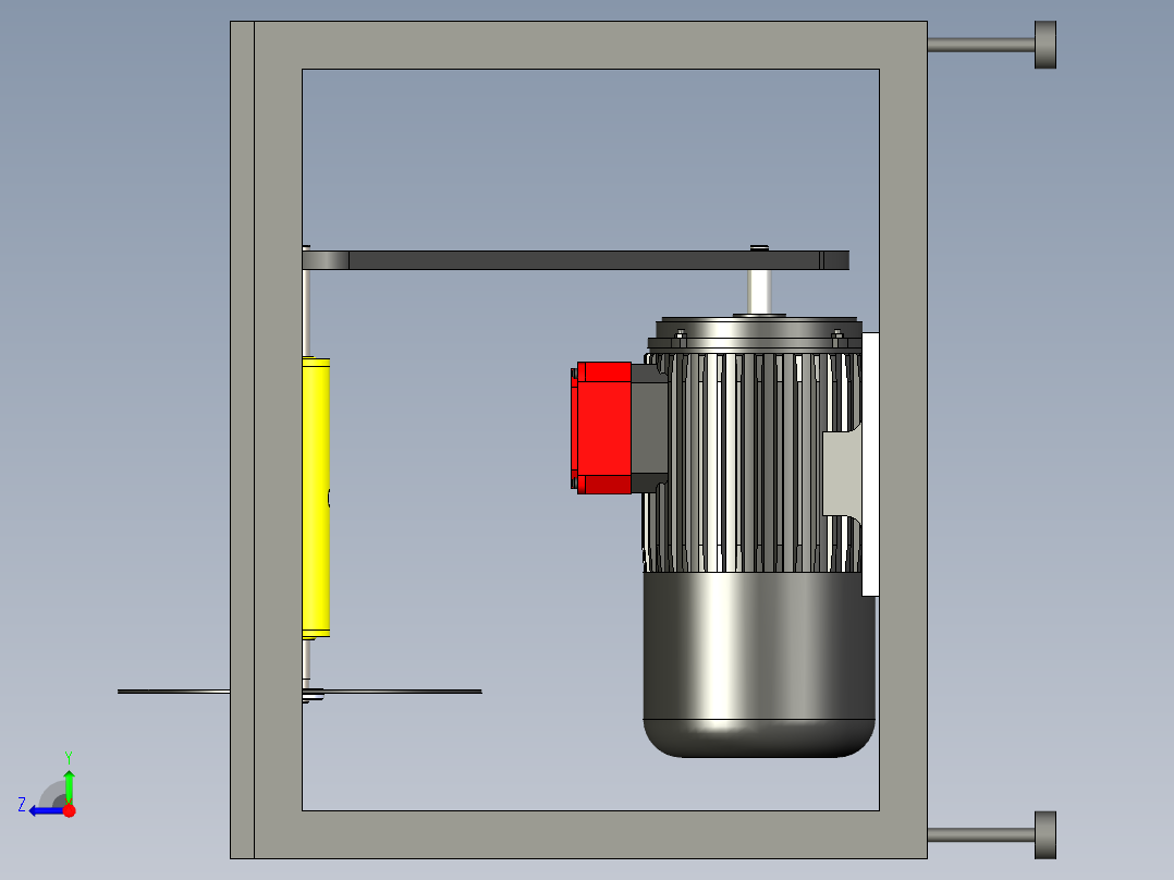 固定式平面切割机三维设计右视图