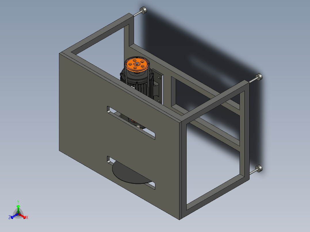 固定式平面切割机三维设计正等轴测图
