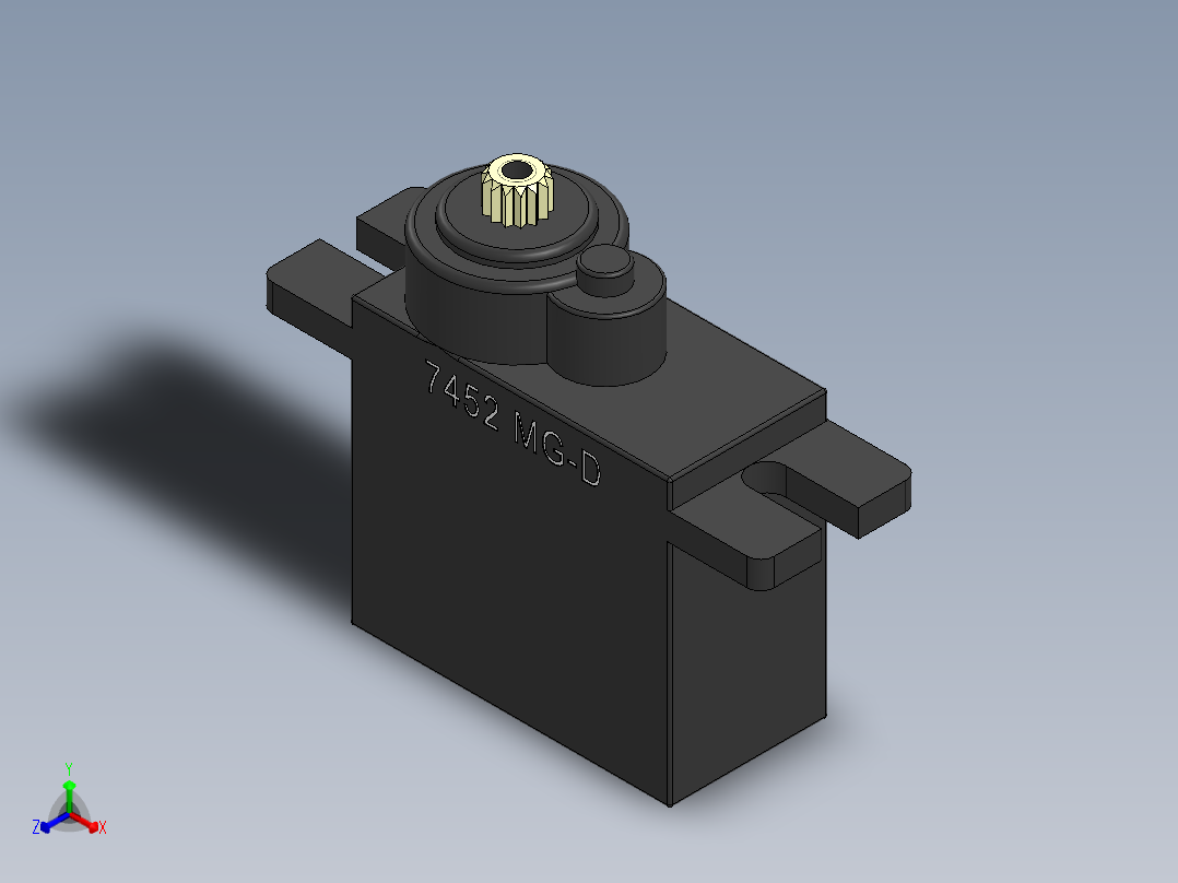 7452 MG-D伺服电机舵机正等轴测图