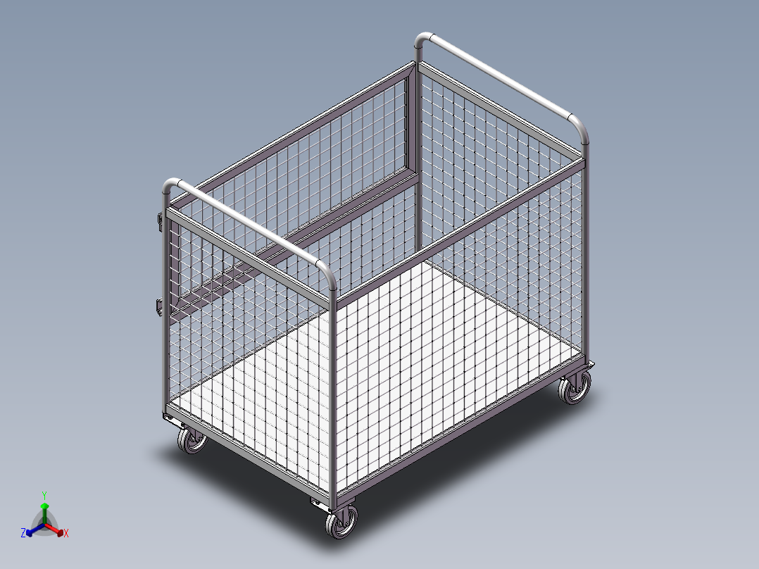 货架、周转网车正等轴测图