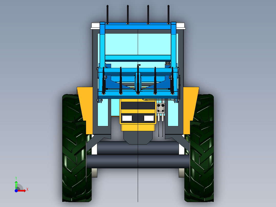 农业机械、播种机(90)前视图