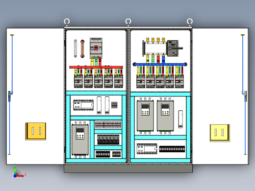双柜组装630A双电源CDQ1S系列plc控制柜前视缩略图