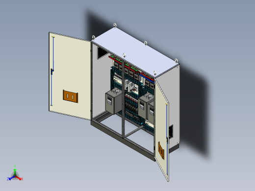 双柜组装630A双电源CDQ1S系列plc控制柜正等轴测缩略图