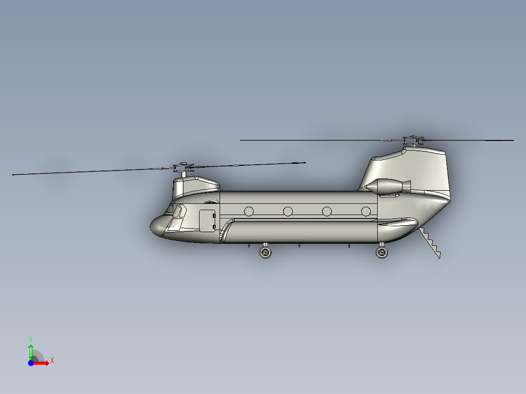 奇努克步兵运输机前视图