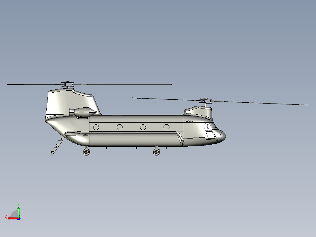 奇努克步兵运输机后视图