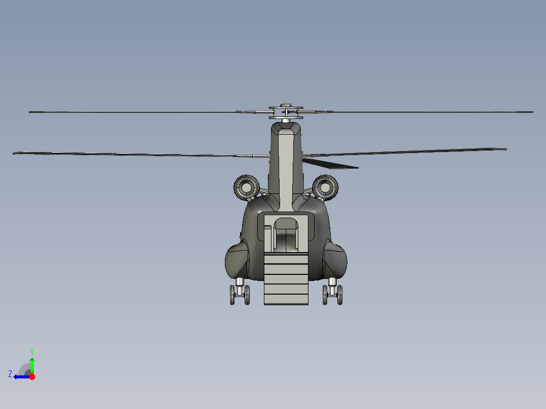 奇努克步兵运输机右视图