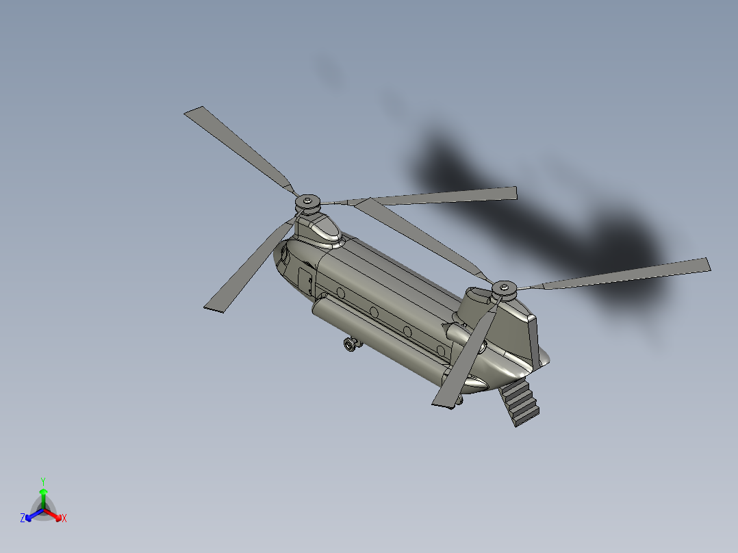 奇努克步兵运输机正等轴测图