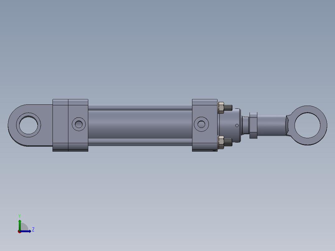 横拉杆液压缸（前后眼）49.83x31.74x98 mm左视图