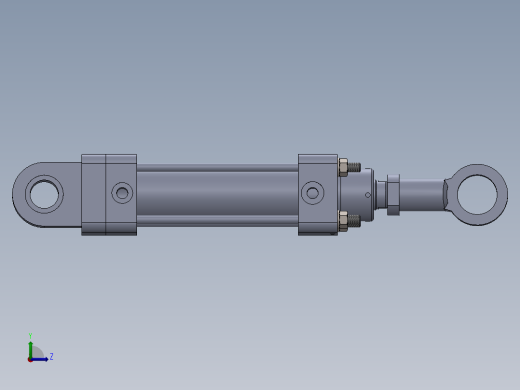 横拉杆液压缸（前后眼）49.83x31.74x98 mm左视缩略图