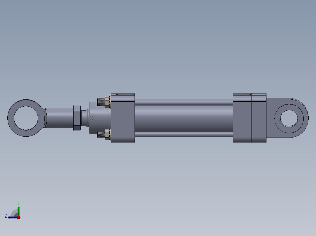 横拉杆液压缸（前后眼）49.83x31.74x98 mm右视图