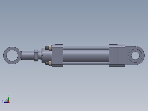 横拉杆液压缸（前后眼）49.83x31.74x98 mm右视缩略图