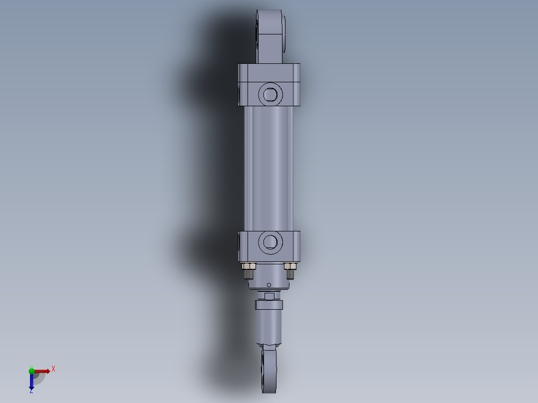 横拉杆液压缸（前后眼）49.83x31.74x98 mm俯视图