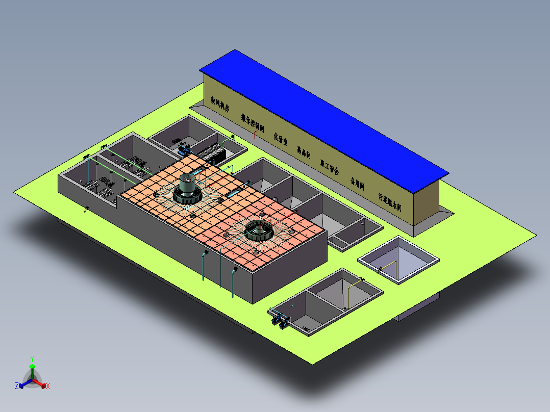 陶瓷生产污水处理文件正等轴测图