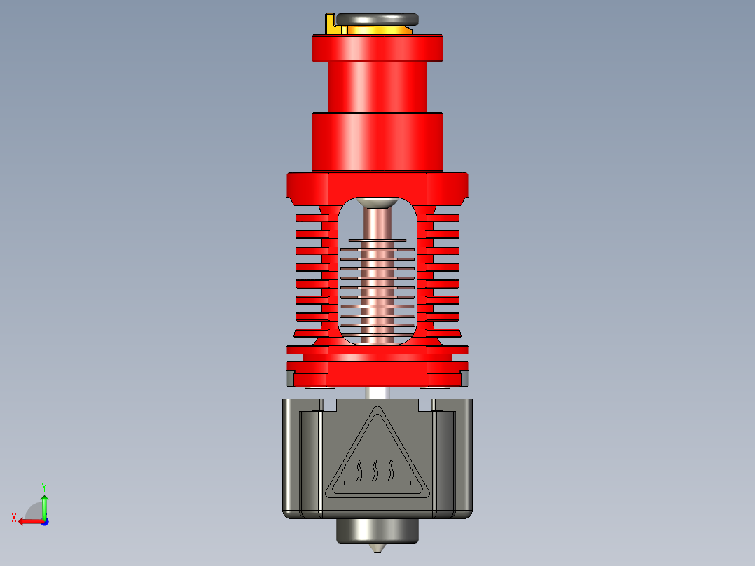 3D打印机挤出机Hotend Red Lizard K1后视图