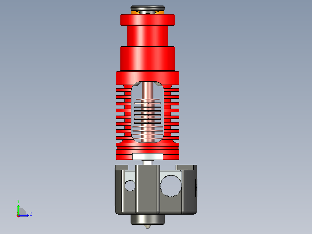 3D打印机挤出机Hotend Red Lizard K1左视图