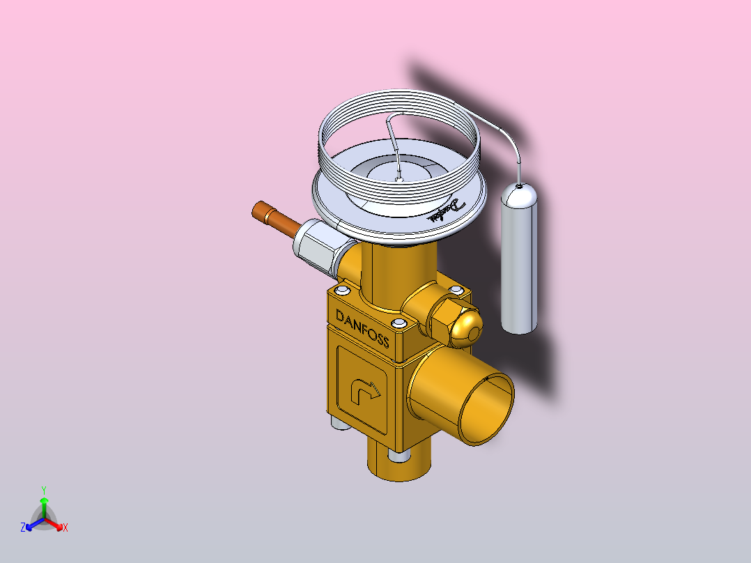 TE55恒温膨胀阀制冷应用主视图