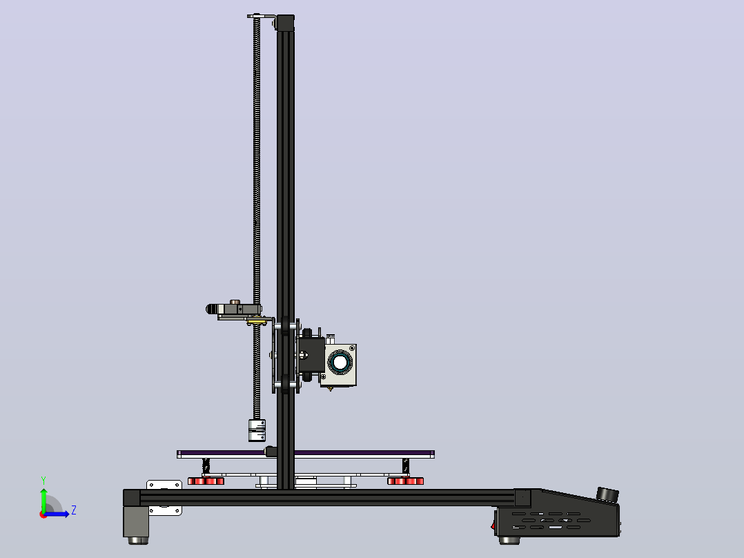 3D打印机左视图
