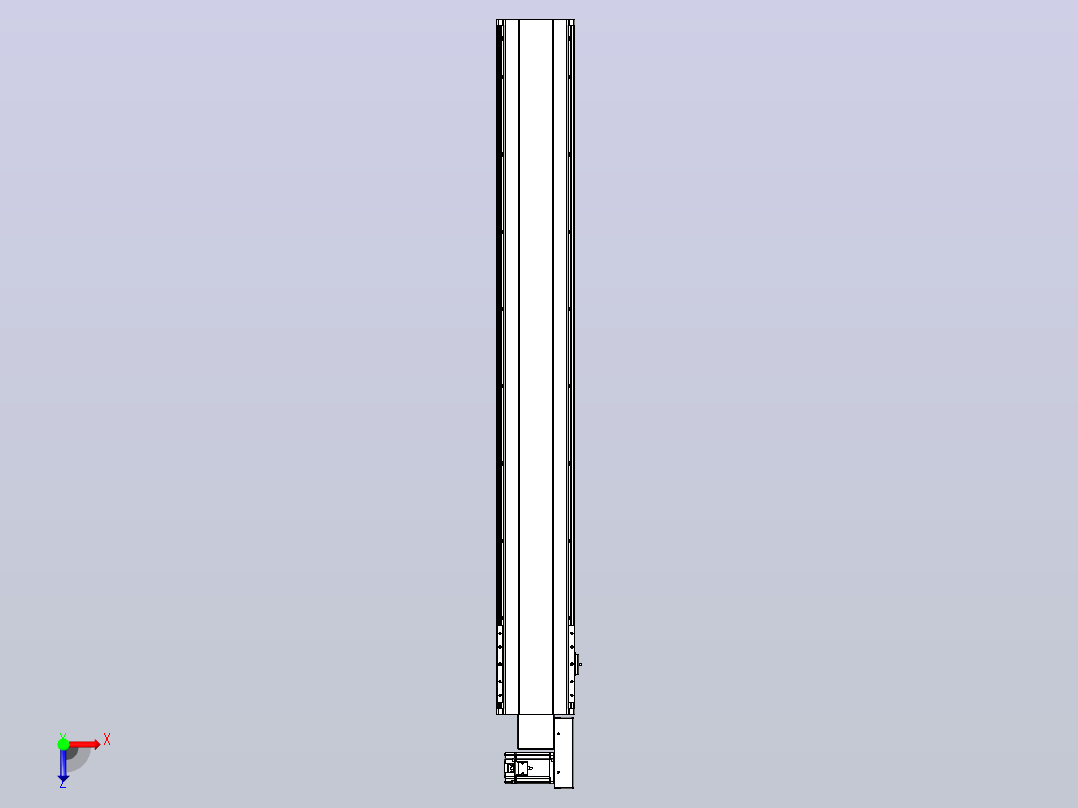 皮带直线轴半封闭可选导轨TPA-HNB-202D-140-L1450-MR-C-P75-N3俯视图