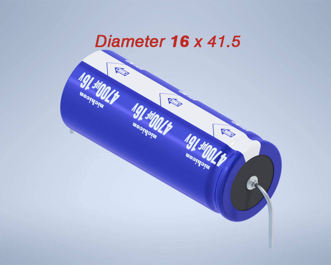 铝制轴向电解电容器。VX系列4700uf 16v。16x41.5mm毫米。间距44.5至51毫米。电解镍镉电池