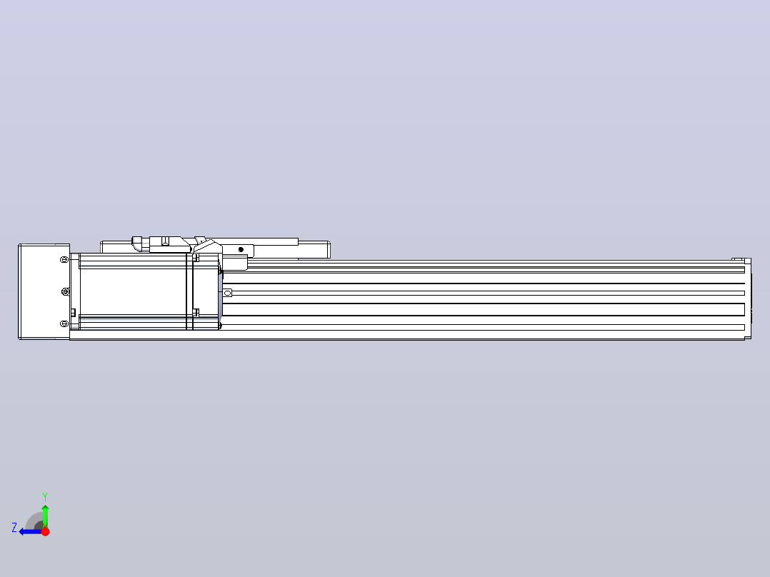 滚珠丝杠直线轴带导轨全封闭TPA-HCR-140D-2010C-L300-MR-C-P40-N3右视图