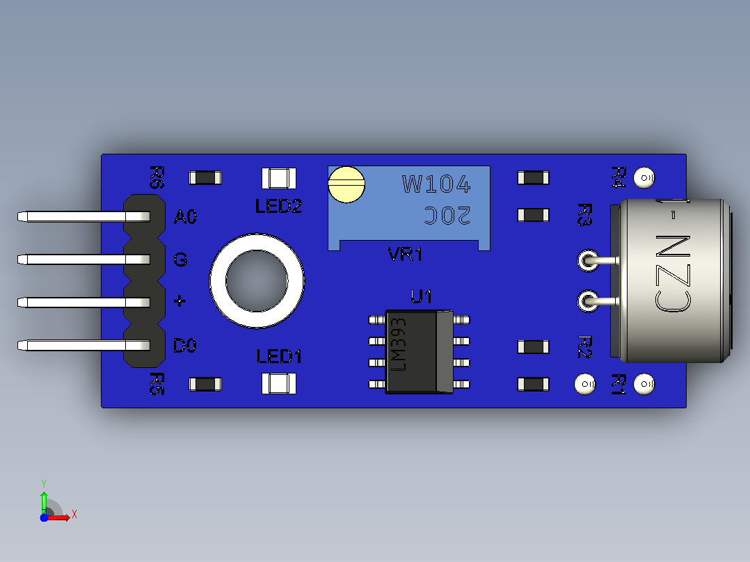 KY-037 Arduino用麦克风传感器模块前视图