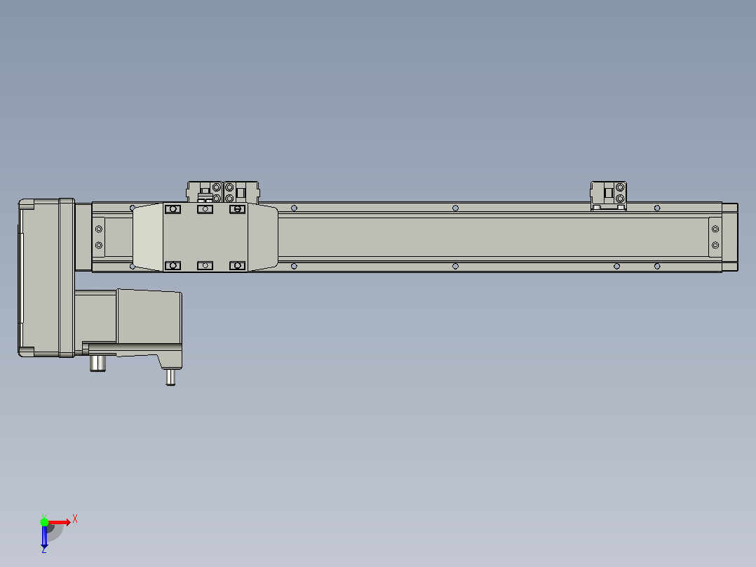 GTH4-L#-250-BL-M05-C3 GTH4内嵌式螺杆滑台 电机左折 Toyo直线模组俯视图