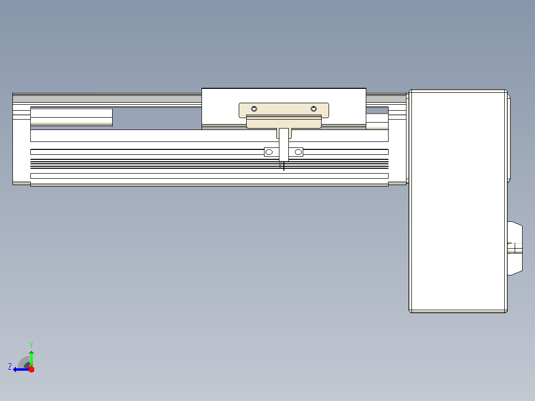 皮带直线轴半封闭可选导轨TPA-HNB-105D-90-L50-LP-C-P20-N3右视图