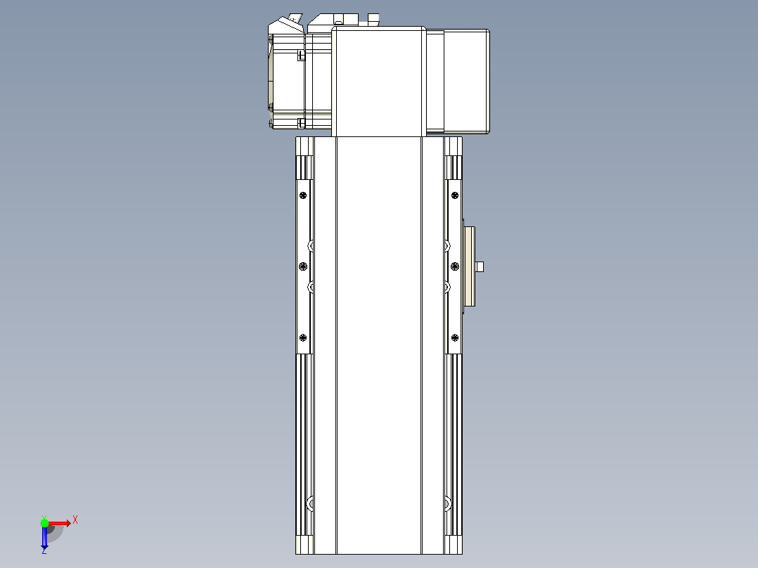 皮带直线轴半封闭可选导轨TPA-HNB-105D-90-L50-LP-C-P20-N3俯视图